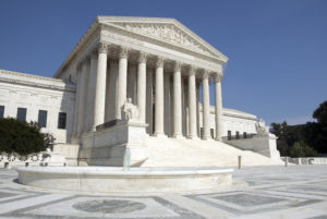 The front of the US Supreme Court in Washington, DC.