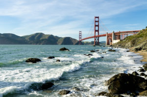 This is a picture of the San Francisco Bridge in California. 