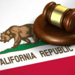 This is a picture of a gavel and the CA flag. 