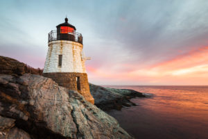 This is a picture of a Rhode Island Lighthouse. 